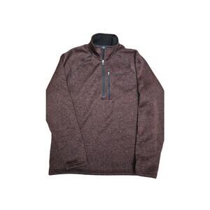 Eddie Bauer mens Heather Burgundy Radiator 1/4 sleeve size large pullover